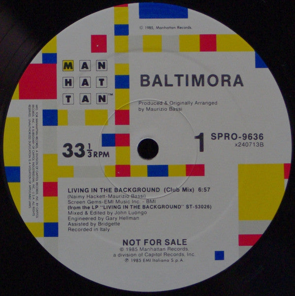 Baltimora : Living In The Background (Club Mix) (12", Promo)