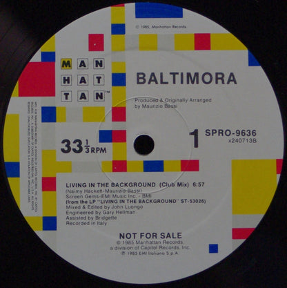 Baltimora : Living In The Background (Club Mix) (12", Promo)