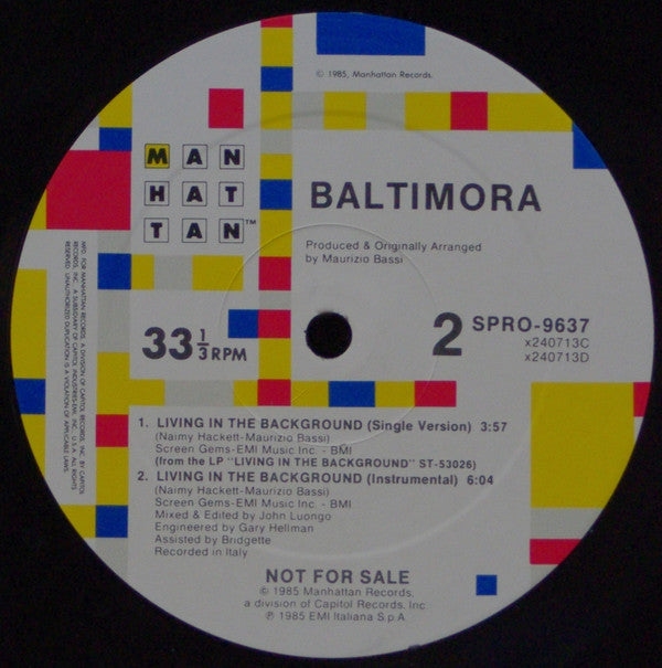 Baltimora : Living In The Background (Club Mix) (12", Promo)