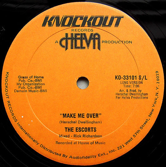 The Escorts : Make Me Over (12", Single)