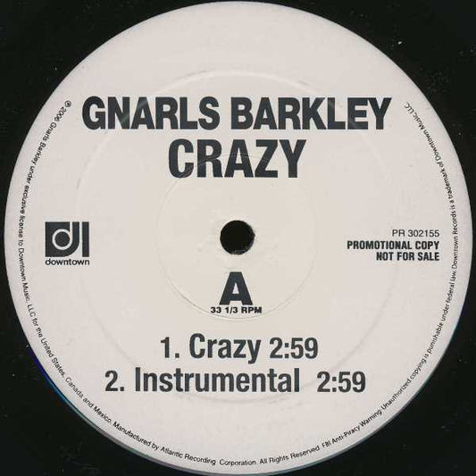 Gnarls Barkley : Crazy (12", Promo)