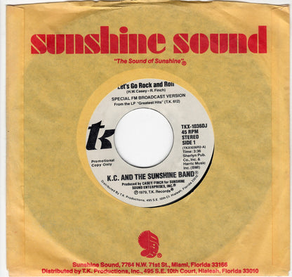 KC & The Sunshine Band : Let's Go Rock And Roll (7", Mono, Promo)