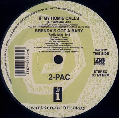 2Pac : If My Homie Calls / Brenda's Got A Baby (12", Single)