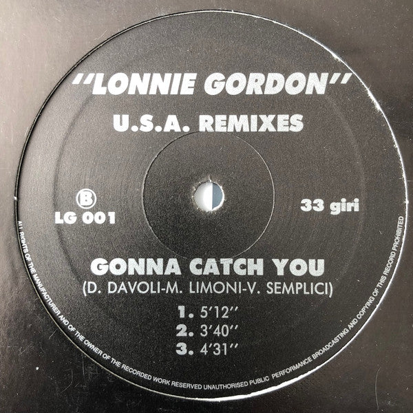 Lonnie Gordon : Gonna Catch You (U.S.A. Remixes) (12", Unofficial)