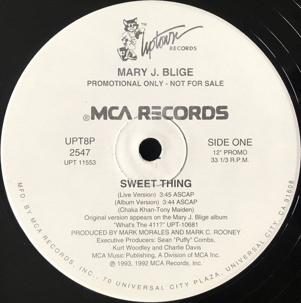 Mary J. Blige : Sweet Thing (12", Promo)