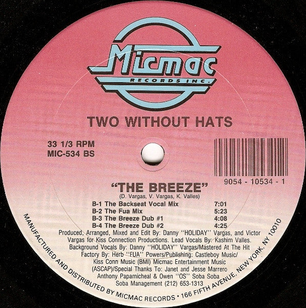 Two Without Hats : The Breeze (12", Single)