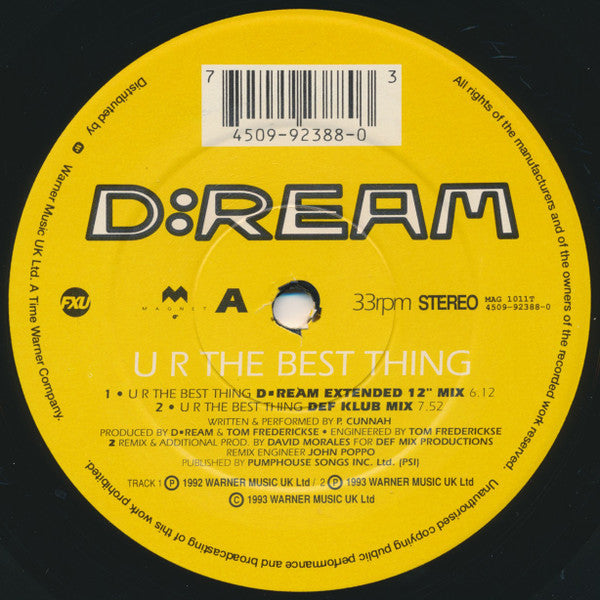 D:Ream : U R The Best Thing (12", Single, RE)
