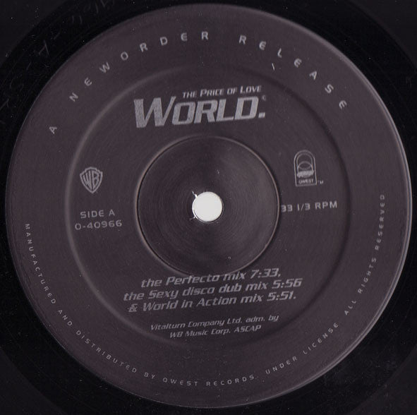 NewOrder* : World (The Price Of Love) (12")