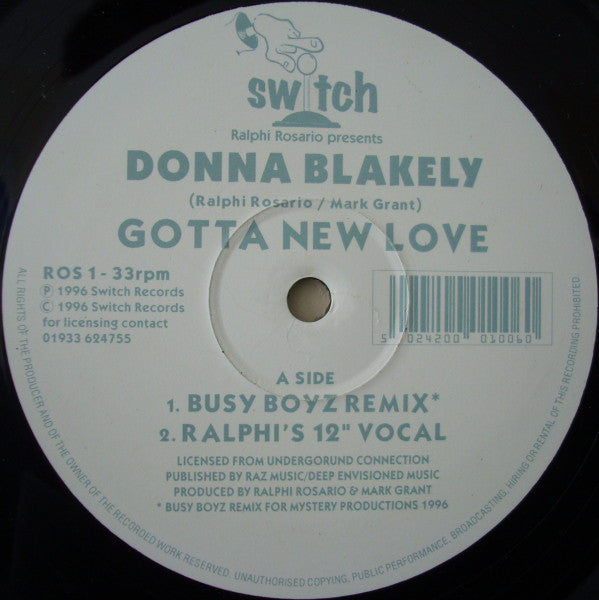 Donna Blakely : Gotta New Love (12")