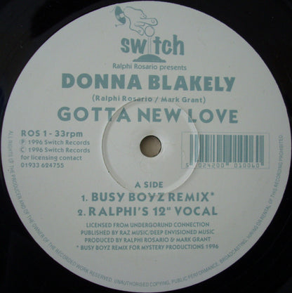 Donna Blakely : Gotta New Love (12")