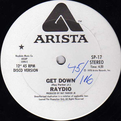 Raydio : Is This A Love Thing / Get Down (12", Promo)