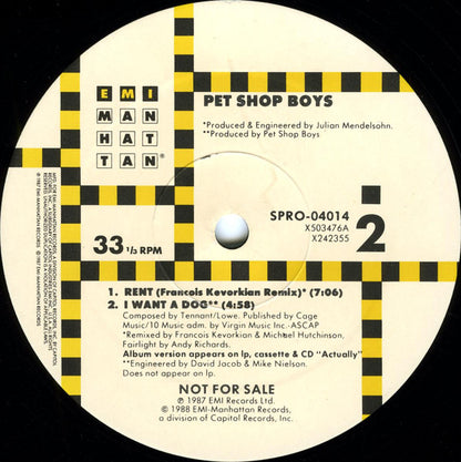 Pet Shop Boys : What Have I Done To Deserve This? / Rent (12", Promo)