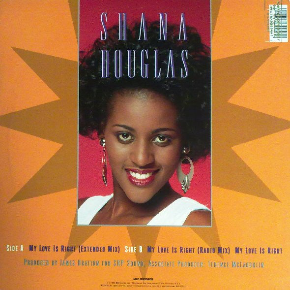 Shana Douglas : My Love Is Right (12")