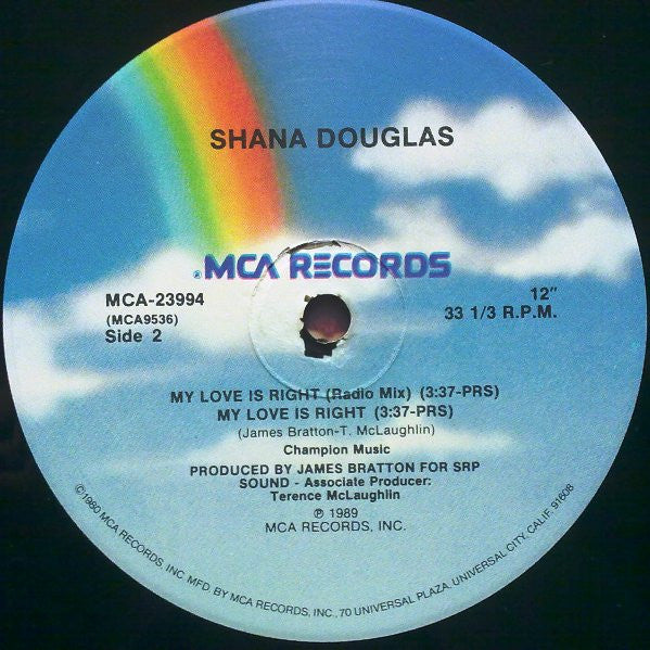Shana Douglas : My Love Is Right (12")