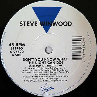 Steve Winwood : Don't You Know What The Night Can Do? (12", Single)