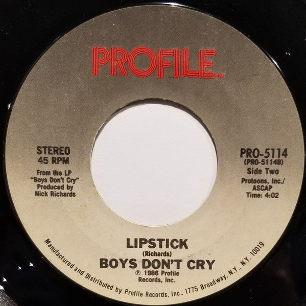 Boys Don't Cry : Cities On Fire (7", Single)