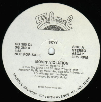 Skyy : Movin' Violation / Get Into The Beat (12", Single, Promo)