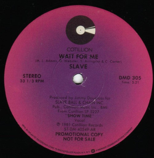 Slave : Wait For Me (12", Promo)