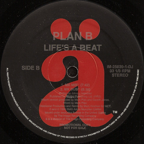 Plan B (2) : Life's A Beat (12", Promo)