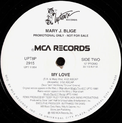 Mary J. Blige : My Love (12", Promo)