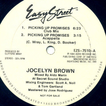 Jocelyn Brown : Picking Up Promises (12", Promo)
