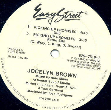 Jocelyn Brown : Picking Up Promises (12", Promo)