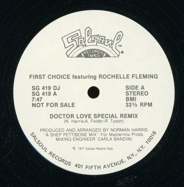 First Choice Featuring Rochelle Fleming : Doctor Love (Special Remix) (12", Promo)