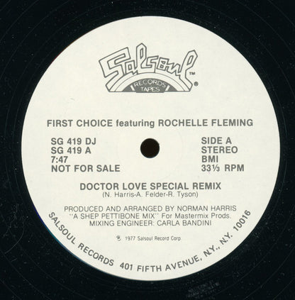First Choice Featuring Rochelle Fleming : Doctor Love (Special Remix) (12", Promo)