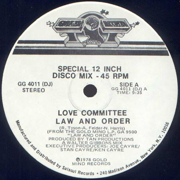Love Committee : Law And Order (12", Promo)