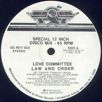Love Committee : Law And Order (12", Promo)