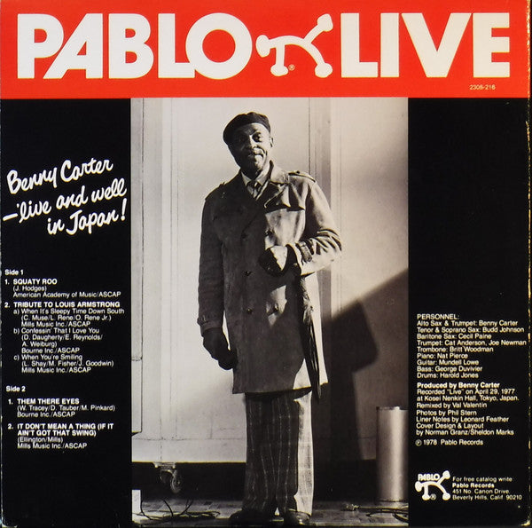Benny Carter : 'Live And Well In Japan! (LP, Album, Gat)