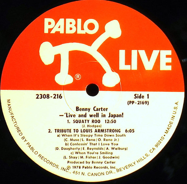 Benny Carter : 'Live And Well In Japan! (LP, Album, Gat)