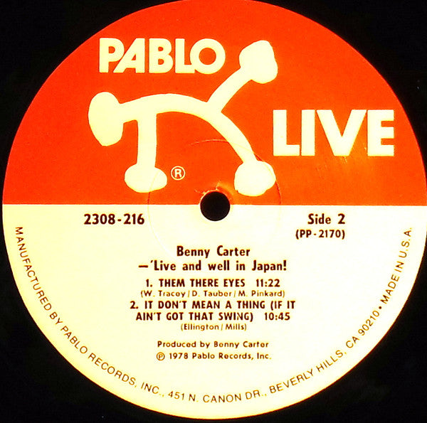 Benny Carter : 'Live And Well In Japan! (LP, Album, Gat)