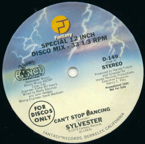 Sylvester : Can't Stop Dancing (12", Promo)