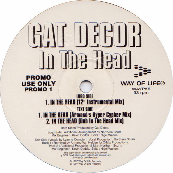 Gat Decor : In The Head (2x12", Single, Promo)