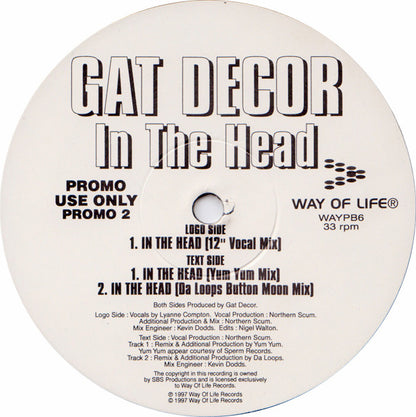 Gat Decor : In The Head (2x12", Single, Promo)