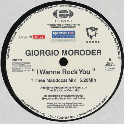 Giorgio Moroder : I Wanna Rock You (12")