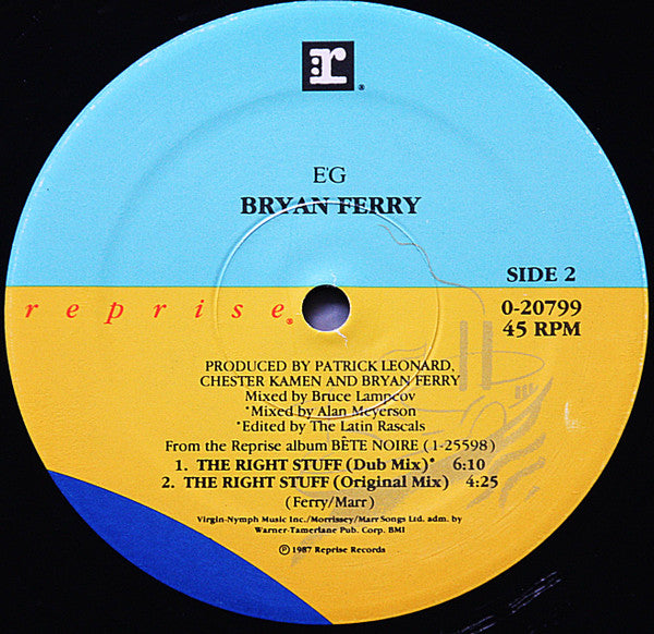 Bryan Ferry : The Right Stuff (12", Maxi, All)