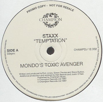 Staxx : Temptation (2x12", Promo)