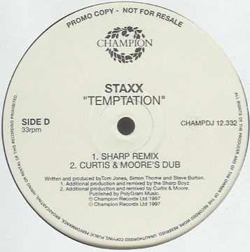 Staxx : Temptation (2x12", Promo)