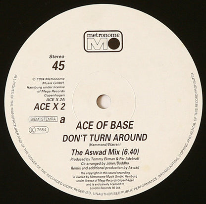 Ace Of Base : Don't Turn Around (The Aswad Mix) (12", Single)