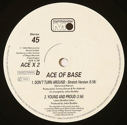 Ace Of Base : Don't Turn Around (The Aswad Mix) (12", Single)