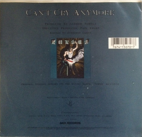 Kansas (2) : Can't Cry Anymore (7", Single)