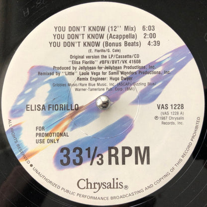 Elisa Fiorillo : You Don't Know (12", Promo)