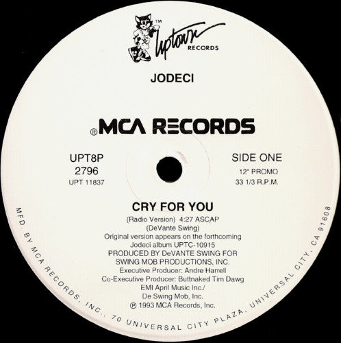 Jodeci : Cry For You (12", Single, Promo)