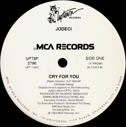 Jodeci : Cry For You (12", Single, Promo)