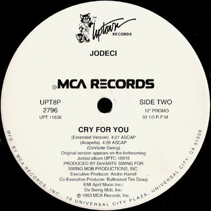 Jodeci : Cry For You (12", Single, Promo)