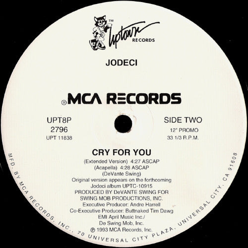 Jodeci : Cry For You (12", Single, Promo)