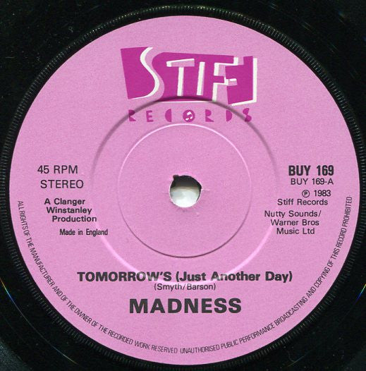 Madness : Tomorrow's (Just Another Day) / Madness (Is All In The Mind) (7", Single, Rev)
