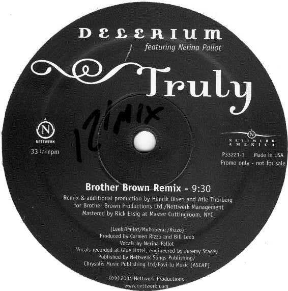 Delerium : Truly (2x12", Promo)